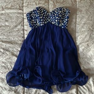 Strapless & Bustier Rhinestone Embellished Party / Prom Mini Dress